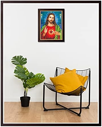 אמנות וחנות ציור ישו המשיח, תמונה דתית ועיצוב עם מסגרת חומה שטוחה