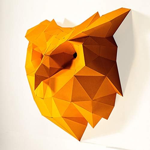 WLL-DP ינשוף ראש אמנות מודל נייר דגם סטריאוסקופי לקישוט קיר פסל נייר פסל בעבודת יד אוריגמי פאזל DIY צעצוע נייר 3D מלאכת נייר