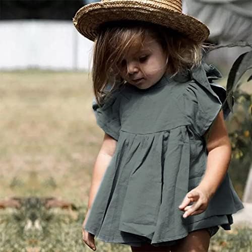 פעוט פעוטות בגדי תינוקות בנות קיץ תלבושות פשתן כותנה פרע