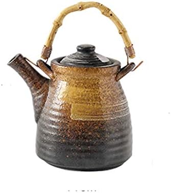 קיבולת גבוהה בתה 600 מל סינית מסורתית רטרו צבועת ביד קרמיקה סיר תה במבוק ידית חרסינה קומקום