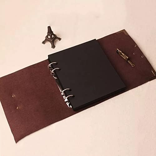 ספר אורחים לחתונה של Midfgu Leather Sook/Strapbook אלבום שחור אלבום סט מתנה/400 גרם אלבום אלבום אלבום עור גדול קיבולת גדולה
