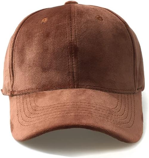 סתיו של נשים בסתיו קלאסי בסגנון קטיפה כובע בייסבול 6 פאנל כובע ספורט מתכוונן אופנתי לנשים