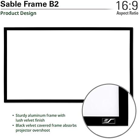 מסכי עילית מסגרת Sable B2, דיאג 110 אינץ '. 16: 9, פעיל 3D 4K / 8K Ultra HD מסגרת קבועה מסגרת בית קולנוע ביתית מסך מקרן הקרנה עם ערכה,