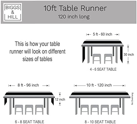 רץ שולחן גבינה כותנה כותנה רץ, שחור, אורכו 120 סנטימטרים, עיצוב סגנון חווה בוהו מודרני לשולחנות אוכל וליל כל הקדושים