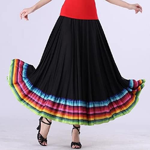 ג'יטה נשים מותניים גבוהות פלמנקו פלמנקו נדנדה חצאית מקסיקו פולקלוריקו ביצוע