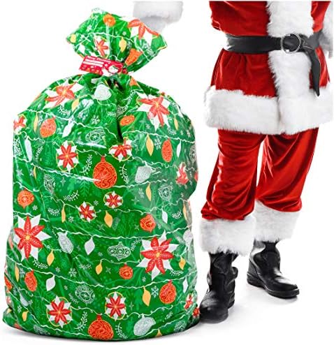 שקית מתנה גדולה במיוחד לחג המולד 56 איקס 36 שקיות מתנה גדולות של ג' מבו אריזת חג המולד לחג המולד מתנה-שקיות מתנה ענקיות מפלסטיק בגודל
