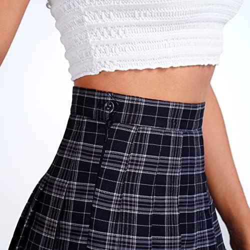 DJT בנות נשים אופנה חצאית טניס מחליק חמוד קפלים עם מכנסיים קצרים