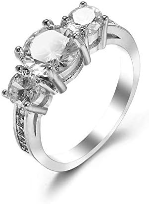 תכסיס פיילין שלוש אבן פרח טבעי לבן אש טופז אבני חן כסף אישה טבעת ארהב גודל 6-10