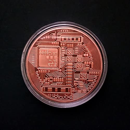 1 PCS מטבע זיכרון מצופה זהב מטבע ביטקוין מטבע וירטואלי מטבע cryptocurrency מטבע 2021 מטבע אספנות במהדורה מוגבלת עם מקרה מגן