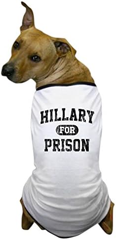 Cafepress Vintage Hillary לכלא כלב חולצת טריקו כלב, בגדי לחיות מחמד, תחפושת כלבים מצחיקה