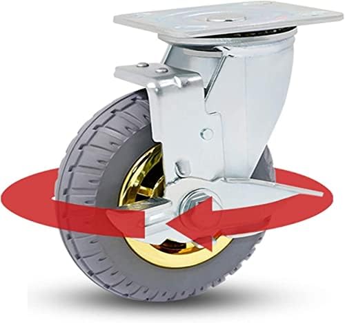 מוריס גלגלים מסתובב צלחת גלגלים גלגלים, כבד החובה גומי ריהוט גלגלית, נע גלגלית גלגלים עם בלם, 360 תואר אין רעש גלגלים,עבור תעשייתי שולחן