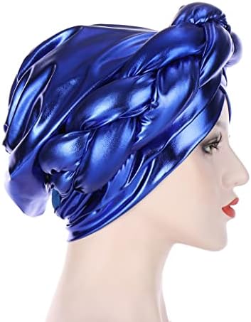 Xxxdxdp אופנה מואר משי גס גס צמה טורבן חיג'אב כובע ליידי ראש מצנפת לנשים אביזרי שיער נשירת שיער