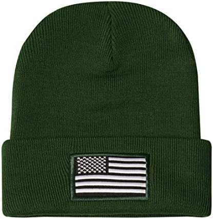 דגל אמריקני אמריקני של Mirmaru, דגל אמריקני רקום, כובע כפה גולגולת מקופלת - כובע חורף נוח ונוח ונוח נוח