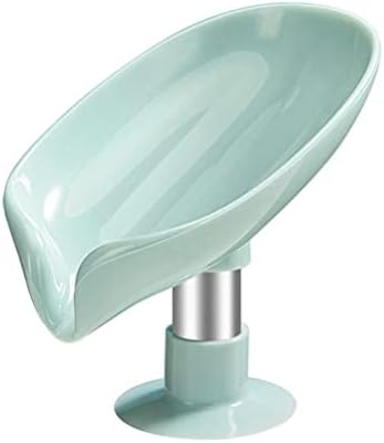 מחזיק ניקוז קופסת סבון סבון, מגש צלחת אחסון בצורת עלים עם ציוד מקלחת כוס יניקה למטבח אמבטיה