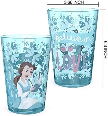 זק עיצובים 14.5 עוז דיסני נסיכה קינון כוס סט כולל עמיד פלסטיק כוסות, כיף כלי שתייה הוא מושלם לילדים, 4 יחידות , פירפ-0731
