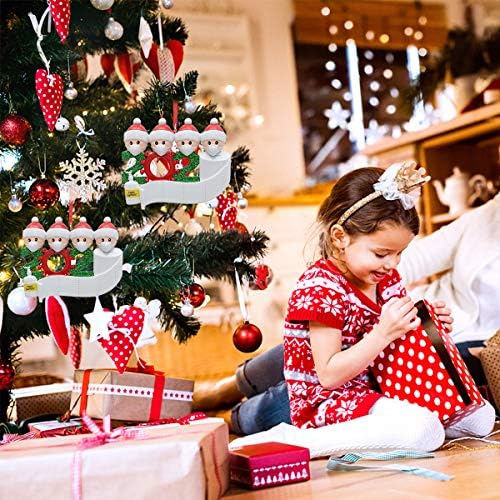 CKEIYAS שם מותאם אישית קישוט לחג המולד קישוטים מקורה 2020 עיצוב חג המולד משפחתי ערכת קישוט לחג המולד מותאמת אישית ל 1-7 בני משפחה