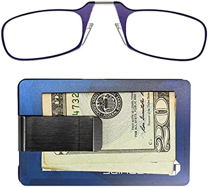 ארנק דק -דק עם נירוסטה עם קוראים/משקפי קריאה מלבניים, שחור, 44.45 ממ + 2