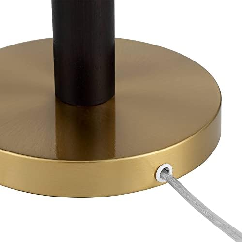 360 תאורה מסלולית אמצע המאה מודרני מנורת שולחן 19 1/2 גבוהה חום עץ זהב מתכת לבן חלבית זכוכית כיפת צל עבור חדר שינה סלון שידה המיטה הלילה