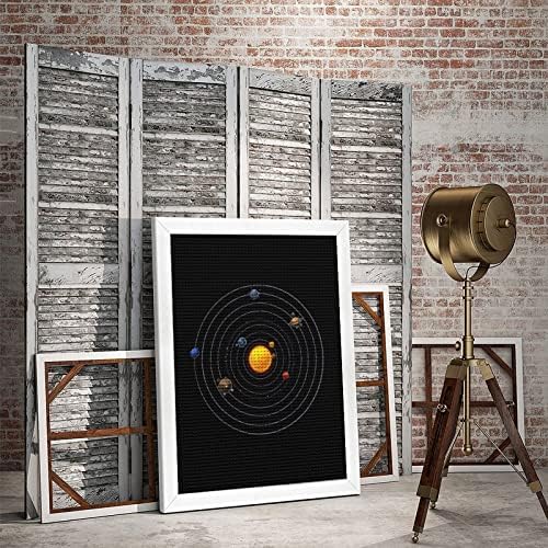 כוכבי לכת של מערכת השמש ערכות ציור יהלומים 5D עם מסגרת מעץ מלאכת מלאכה מלאכתית מלאכה לקישוט קיר