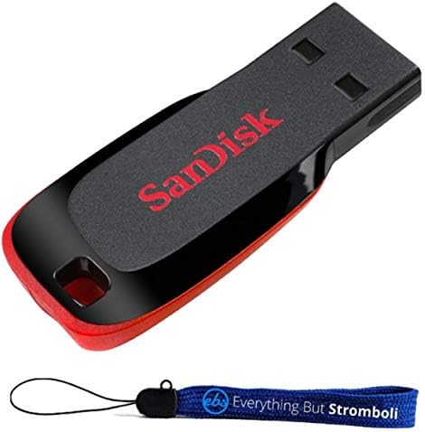 Sandisk 64GB Cruzer Blade USB 2.0 כונן קפיצה של כונן קפיצה עם הכל מלבד שרוך סטרומבולי