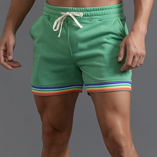 אופנה מוצק צבע קשת מכנסיים כיסי שרוך רופף מזדמן ספורט חוף מכנסיים גאווה מכנסיים קצרים