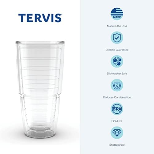 TERVIS תוצרת ארהב כפול פיאסטה פיאסטה כוס כוס מבודד שומר על שתייה קרה וחמה, 24oz - 2 pk, פסים שטופי שמש