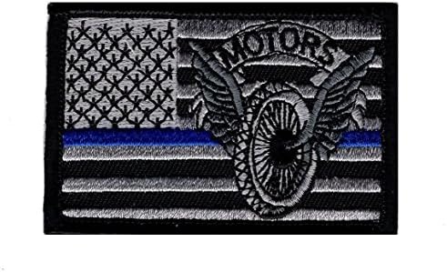 אכיפת החוק של המשטרה טרופר אופנוע דק קו כחול ארהב טלאי דגל