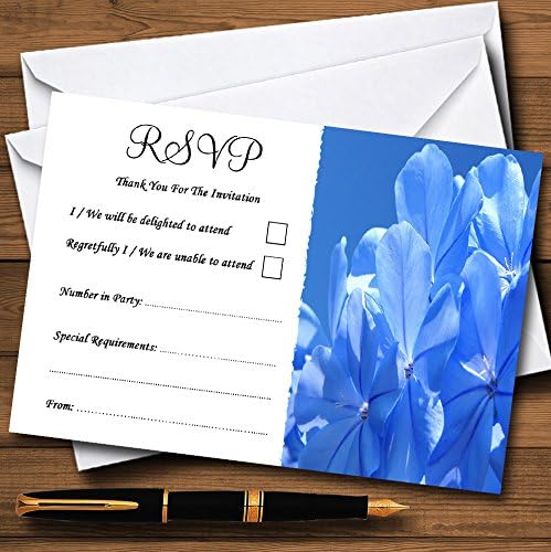 פרח כחול שמיים די יפים כרטיסי RSVP בהתאמה אישית