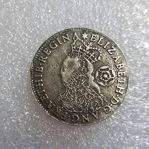מלאכות עתיקות 1562 מטבע זיכרון בריטי סילבר דולרי מטבע זיכרון 1643