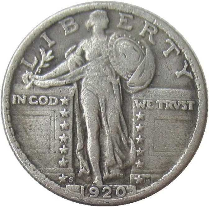 ארהב 25 סנט ליברטי 1920 רבייה מצופה כסף מטבע זיכרון