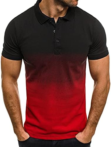 Narhbrg Mens Summer Shirt כפתור V צוואר פולו חולצות שיפוע רזה מתאים לשרוול קצר טריקו אתלט