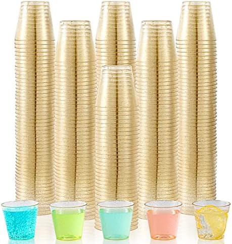 ג'ולי שף 2 גרם 600 כוסות פלסטיק חבילות, כוסות שתייה חד פעמיות בצבעים שונים, כוסות מסיבה עם 4 צבעים, מושלמים למסיבות, חגיגות ויום חג המולד