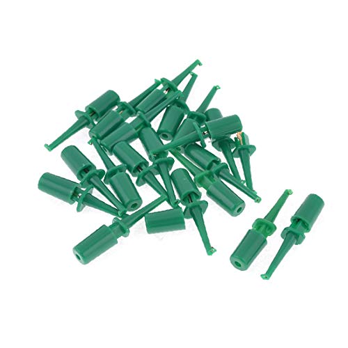 X-DREE 20 PCS פלסטיק ירוק מולטימטר עופרת בדיקת חוט (Gancio di Prova לכל filo di verde multimetro da 20 pezzi