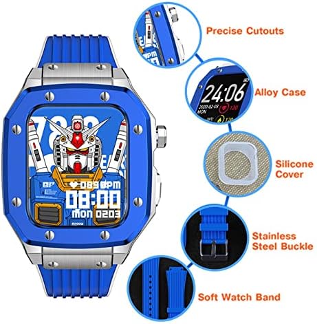 XDEWZ ללהקת Apple Watch Case 45 ממ 44 ממ 42 ממ רצועת סיליקון רצועת מתכת אביזרים למסגרת מתכת לסדרה IWatch 7 6 5 4 SE שינוי ערכת MOD