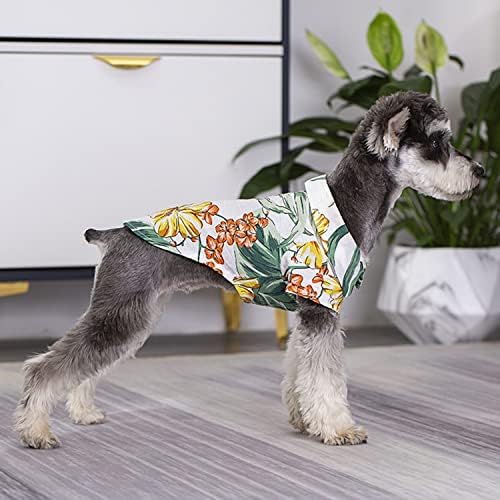 Secodrout Hawaii חולצת כלבים פרחונית, חולצות טריקו בקיץ לחיות מחמד בגדים מגניבים נושמים חולצות הוואי לכלבים קטנים וחולצות חתולים וחולצות