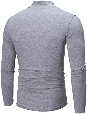 DSODAN 2022 חולצות טריקו חדשות של גברים שרוול ארוך כושר דק כושר טי טיי בסיסי צוואר מדליק צבע אחיד בצוואר צוואר צוואר צוואר צווארון קז'ן
