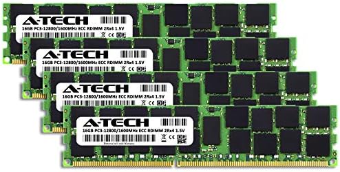 A -Tech 64GB ערכת זיכרון זיכרון זיכרון ל- HP Proliant DL380P G8 - DDR3 1600MHz PC3-12800 ECC רשום RDIMM 2RX4 1.5V - שרת
