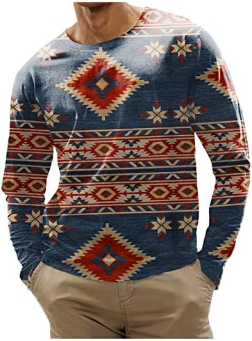 חולצת טי רופפת של גברים רופפת סווטשירט נוח סוודר סוודר O-צווארון פס מודפס חולצות שרוול ארוך