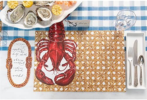 נייר ראטאן פיקסמטים לשולחן אוכל - מחצלות מקום מרובע חד פעמי למסיבות - 24 גיליונות לכרית אמריקאית תוצרת