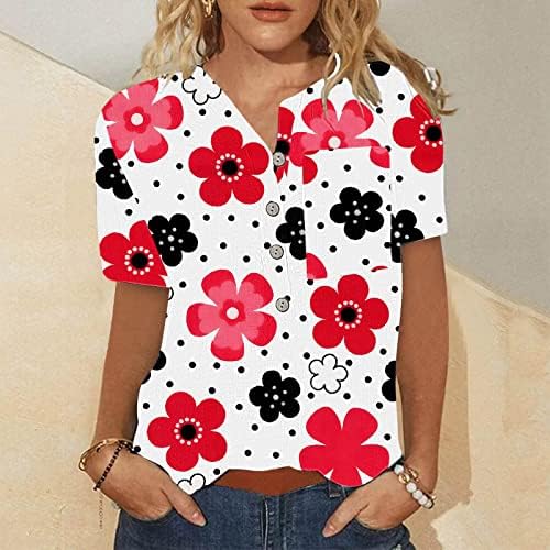 צמרות שרוול קצרות של נשים לבוש אופנה קיץ גרפי גרפי פרחוני מודפס חולצה טרנדית חולצה חבילה לנשים