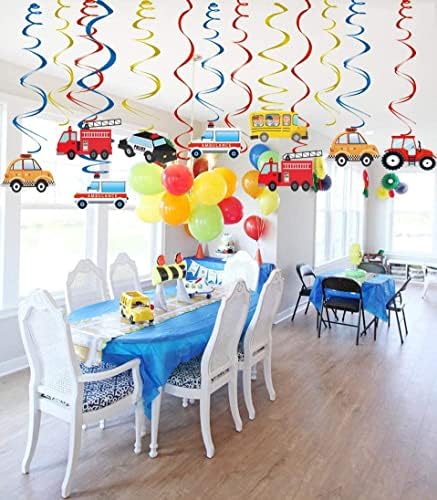 תחבורה מסיבת תליית מערבולת קישוטים-30 קראט מכוניות נושא שמח יום הולדת באנר גרלנד עבור תחבורה נושאים יום הולדת תינוק מקלחת ספקי צד