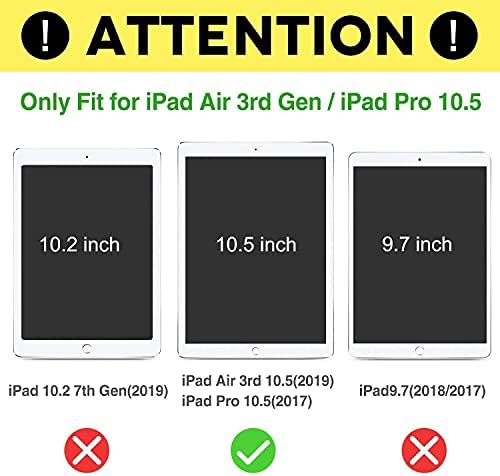 Procase iPad Air 3 10.5 2019 / iPad Pro 10.5 2017 Slim Slim Shell Cance עם מגן מסך זכוכית מחוסמת