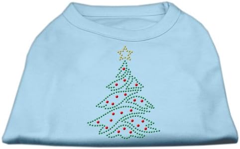 מוצרי חיות מחמד של מיראז 'עץ חג המולד בגודל 18 אינץ' ריינסטון חולצת הדפס לחיות מחמד, xx-large, כחול תינוק