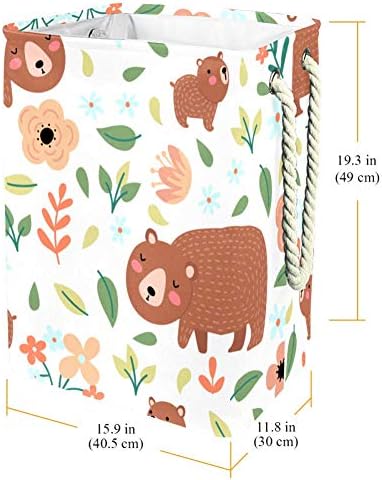 דפוס עם דובים חמודים משפחה 300 ד אוקספורד עמיד למים סל כביסה גדול סל כביסה עבור שמיכות בגדים צעצועים בחדר השינה