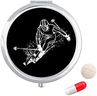 חורף ספורט שחור סקי איור גלולת מקרה כיס רפואת אחסון תיבת מיכל מתקן