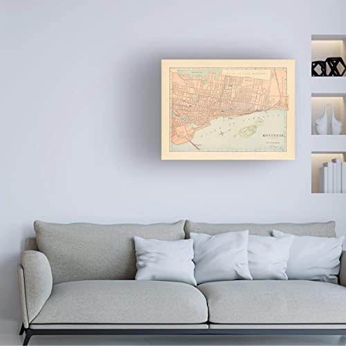 אמנות סימן מסחרי 'מפה של מונטריאול' אמנות קנבס מאת פורטפוליו אפל פראי 18x24