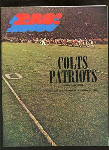 25 באוקטובר 1970 תוכנית NFL בוסטון פטריוטים בבולטימור קולטס NRMT - תוכניות NFL