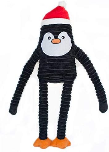 Zippypaws Crinkle Crinkle Squaky Penguin צעצוע של כלב קטיפה, גדול