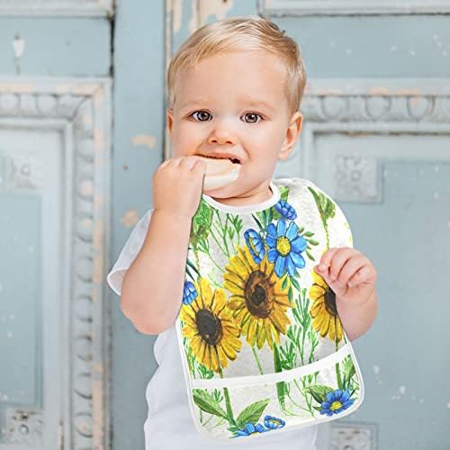 חמניות אמליבור עליות פרחים עלים ליקוף תינוקות לילדות תינוקות מזינים ביקמות פעוטות אטומות למים לאכילת בנות שמאכילות פעוטות בנים 1-3 שנים,