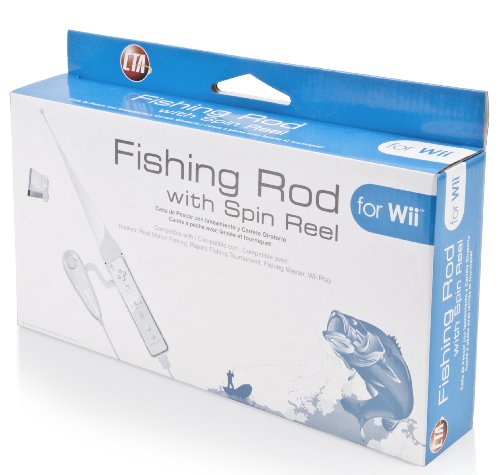 חכה דיג עם Wii עם סליל יצירת ספין